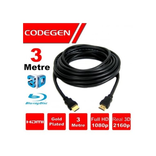 CODEGEN CPS30 3 Metre HDMI v1.4 3mt, 3D, Ağ Destekli, Altın Uçlu